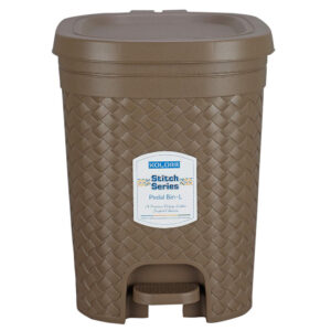 Kolorr-Stitch-Pedal-Waste-Bin-Modern-Design-Trash-Can-Plastic-Dustbin-–-15L-(Brown)-1